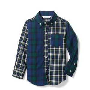Janie and Jack Color Blocked plaid shirt